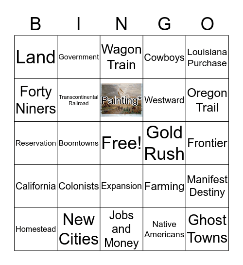 Westward Expansion Bingo Card