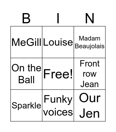 Big Weekend Bingo  Bingo Card