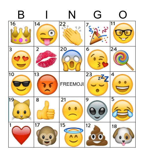 EMOJI BINGO Card