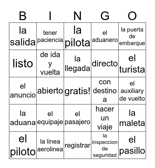 Ch. 8A Vocab Bingo Card