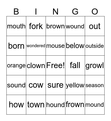 Happy Fall Bingo Card