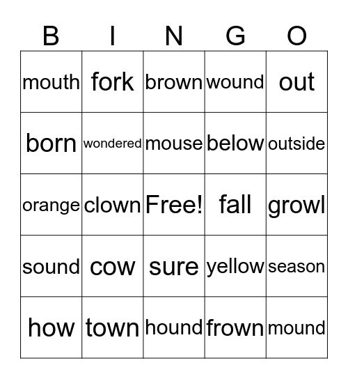 Happy Fall Bingo Card