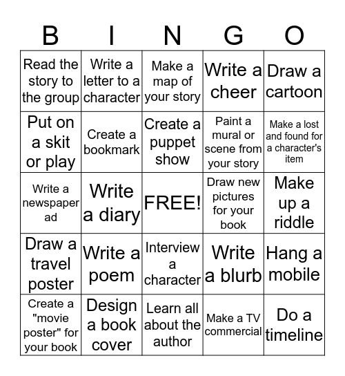 Book Bingo Card