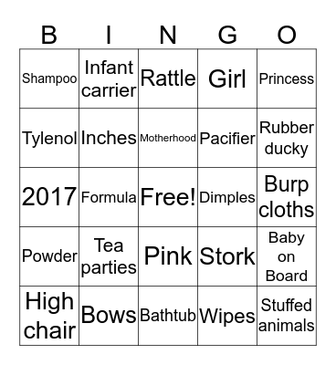 BABY BLAKELYN BINGO Card