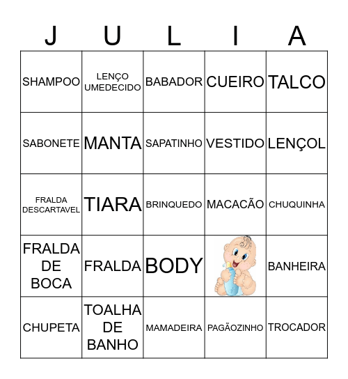 CHÁ REVELAÇÃO Bingo Card