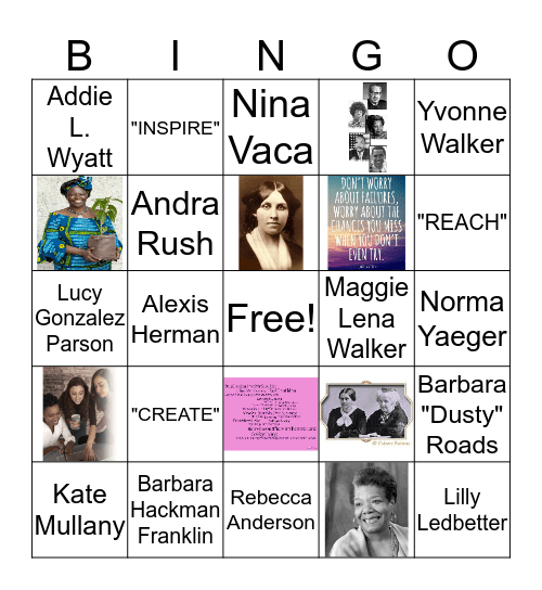 13 Trailblazing Women Bingo Card