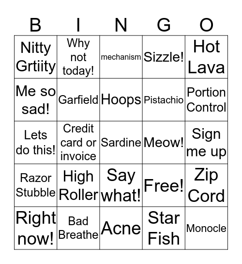 COLD CALL BINGO! Bingo Card