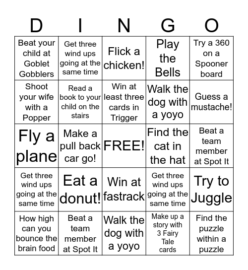Dingo! Bingo Card