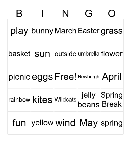 SPRING TIME Bingo Card