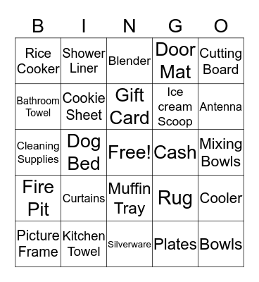 Gift Bingo  Bingo Card