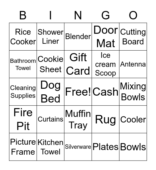 Gift Bingo  Bingo Card