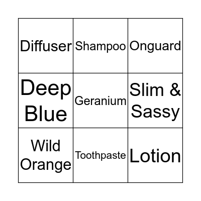 doTERRA Bingo Card