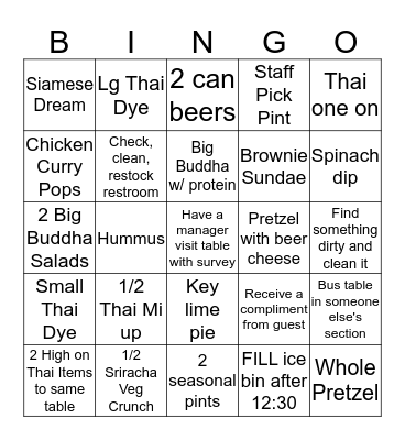 Free Booze Saturday Bingo Card