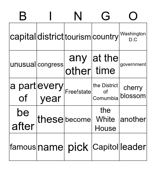 yeoul Bingo Card