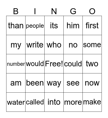 am, its, now Bingo Card