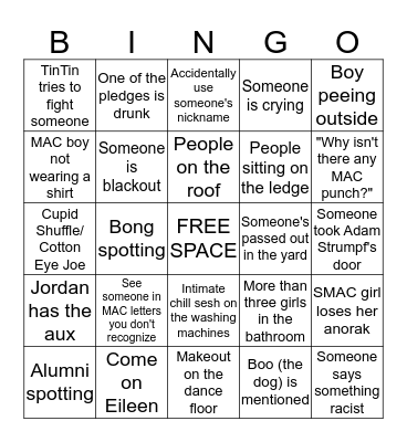 MAC Bingo Card