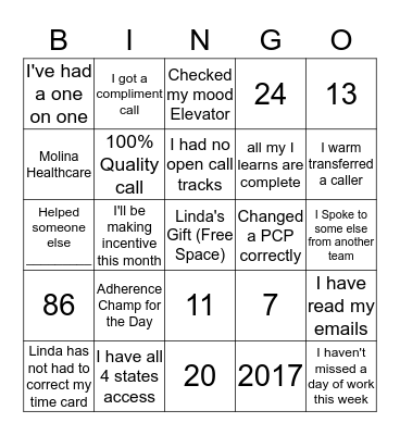 Jewel Box Bingo  Bingo Card