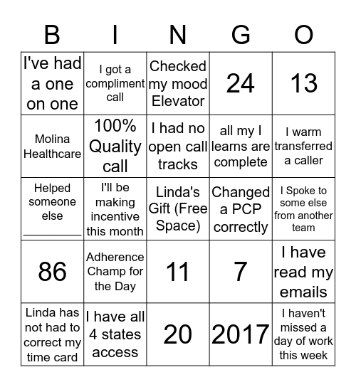Jewel Box Bingo  Bingo Card