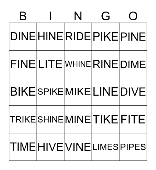 LONG i Bingo Card