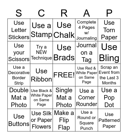 Cropping Bingo Card