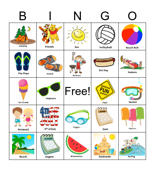 Summer Bingo! Bingo Card