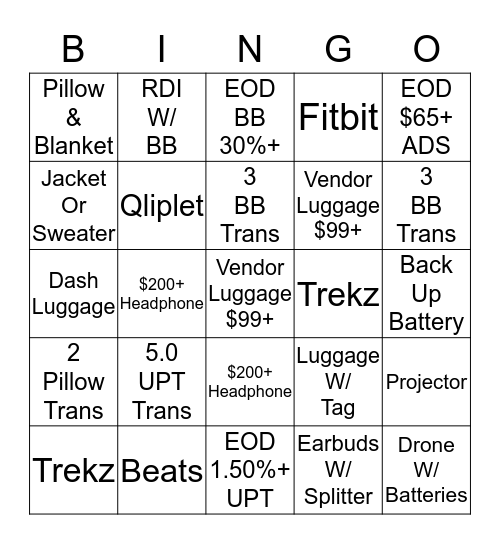 3/26 - 4/1 Bingo Card