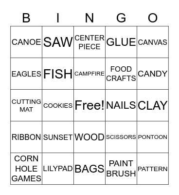 GIRLFRIEND CAMP BINGO Card