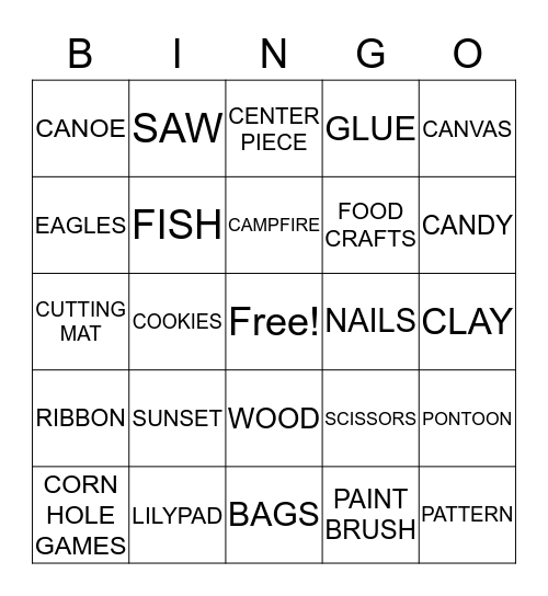 GIRLFRIEND CAMP BINGO Card