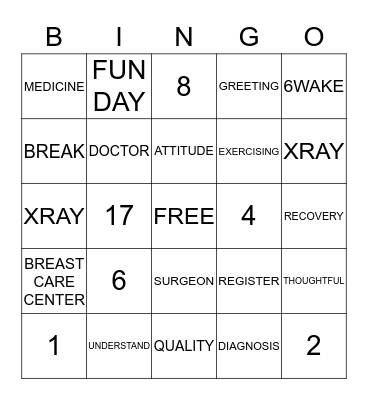 FUN DAY MONDAY BINGO Card