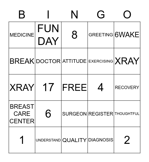 FUN DAY MONDAY BINGO Card