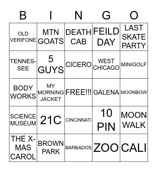 FATHER'S DAY Bingo Card