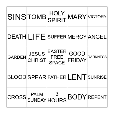 EASTER BINGO Card