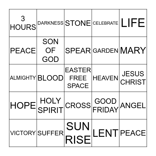 EASTER BINGO Card
