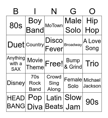 YTP Karaoke Bingo! Bingo Card