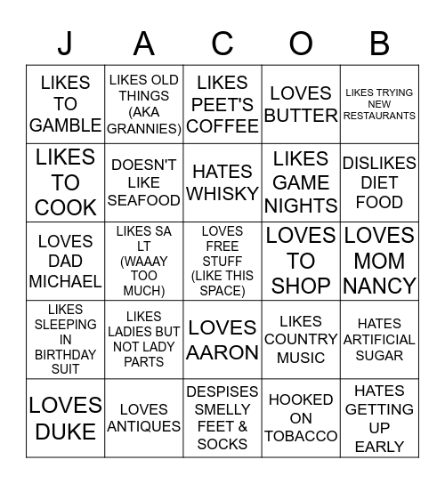 HAPPY BIRTHDAY 3/26/83 Bingo Card