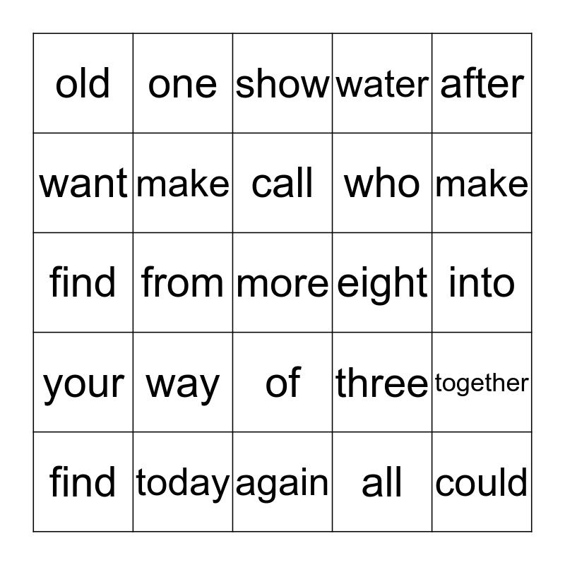 1-st-grade-high-frequency-words-bingo-card