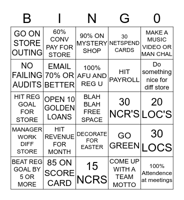 STORE BINGO Card