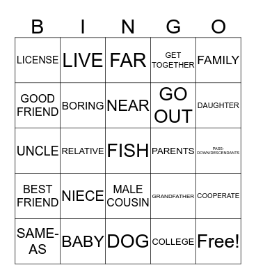 ASL 1 Bingo Card