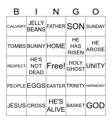 RESURRECTION SUNDAY  (EASTER) Bingo Card