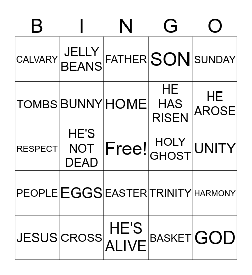 RESURRECTION SUNDAY  (EASTER) Bingo Card