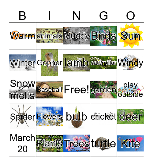 Spring Bingo Card