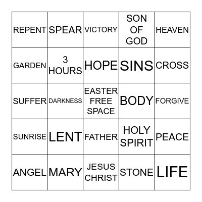 EASTER BINGO Card