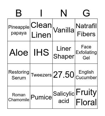 Strut 365 Bingo Card