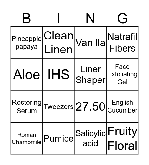 Strut 365 Bingo Card