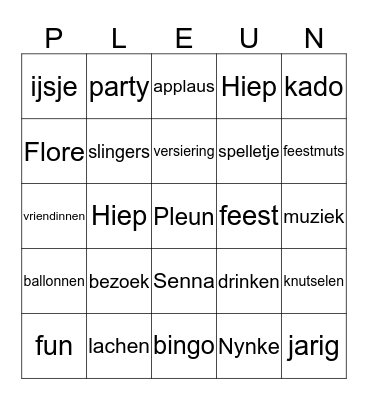 cadeautjes Bingo Card
