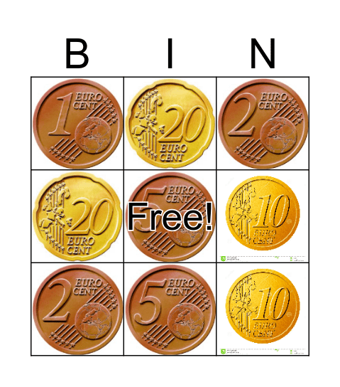 Money Bingo Card