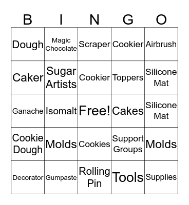 Sugar Shaker's Bingo Card