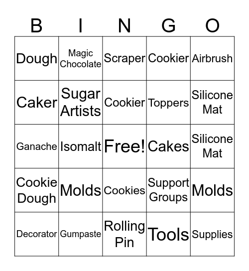 Sugar Shaker's Bingo Card