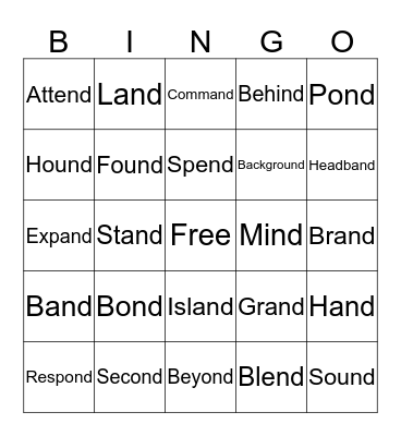 Its 'ND' Bingo time  Bingo Card