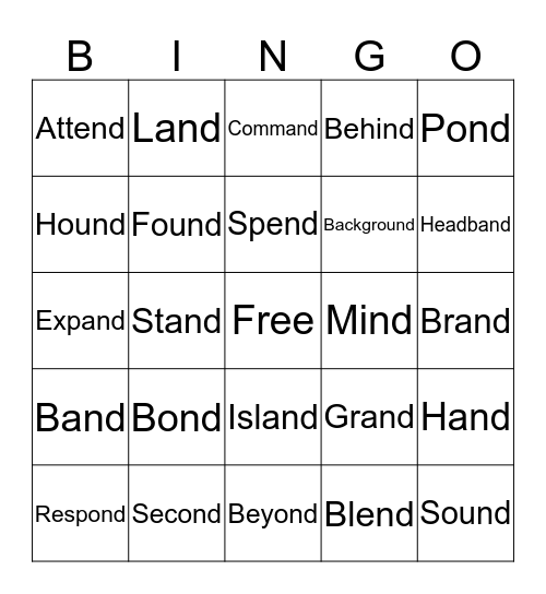 Its 'ND' Bingo time  Bingo Card